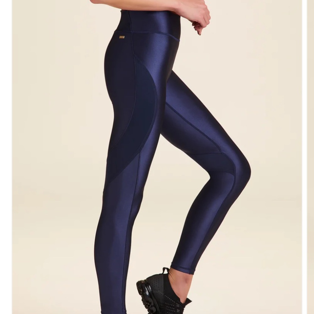 Alala Dark Blue Metallic Leggings